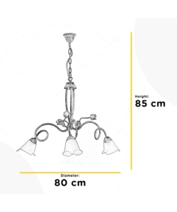 LAMPADARIO 3 LUCI ONLI "WILMA" BIANCO E14